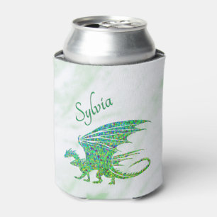 Enfriador De Latas Incríble Dragón Verde Mosaico Personal