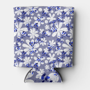 Enfriador De Latas Indigo tradicional: plantas azules sin costura.