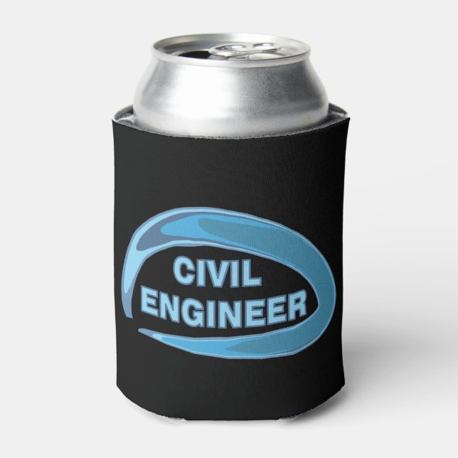 Enfriador De Latas Ingeniero Civil Azul (Lata Anverso)