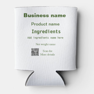 Enfriador De Latas Ingredientes añaden nombre de producto examen de p