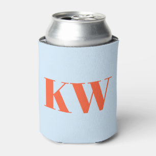 Enfriador De Latas Inicial monogramática personalizada moderna azul n
