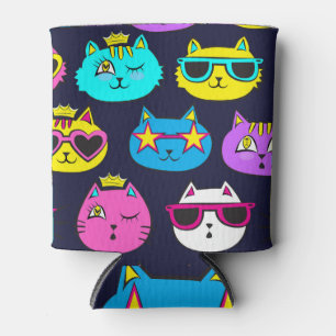 Enfriador De Latas Insignias para gatos, textil de arte pop