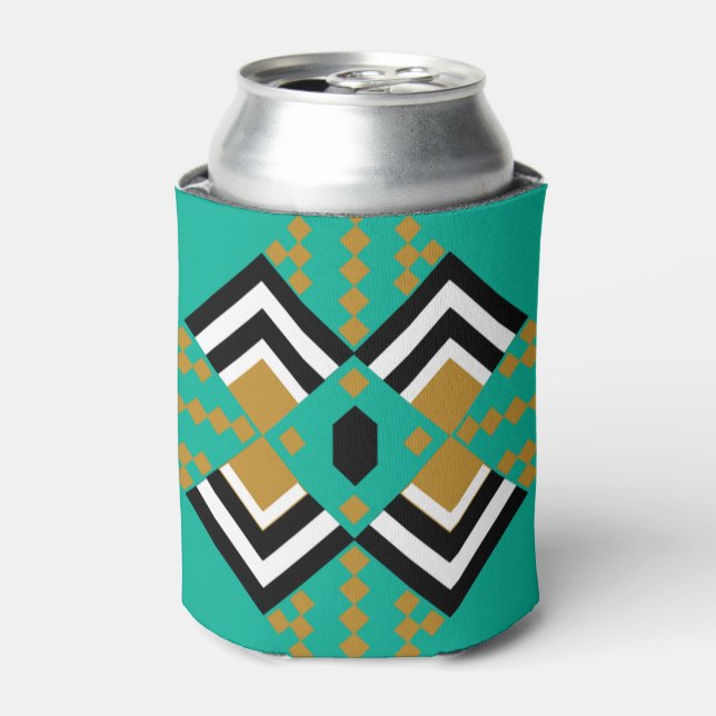 Enfriador De Latas Inspiración en el tejido Art Deco (Lata Anverso)