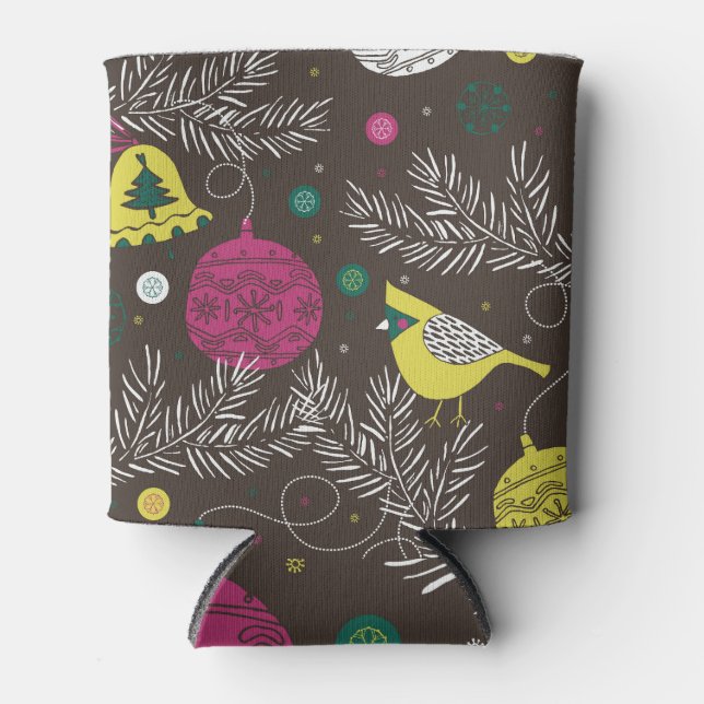 Enfriador De Latas Invierno navidades: Patrón estacional. (Anverso)