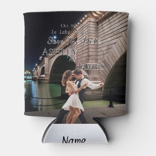 Enfriador De Latas Invitación de Anuncio de Fecha para London Bridge (Anverso)