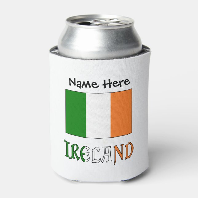 Enfriador De Latas Irlanda y la bandera irlandesa personalizada (Lata Anverso)
