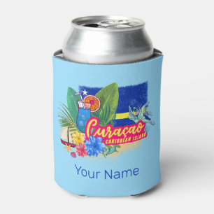 Enfriador De Latas Isla del Caribe retro de Curacao con cosecha de to