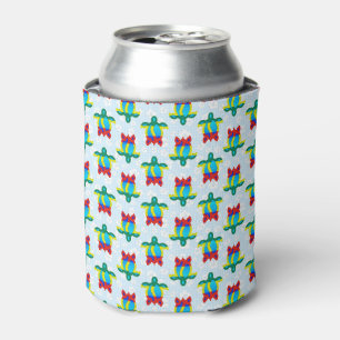 Enfriador De Latas Isla Rasta Colores Tribal Tortuga Floral