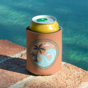 Enfriador De Latas Islas Tropicales Hawaianas Palmeras Buenas vibraci