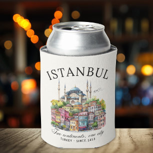 Enfriador De Latas Istanbul Turkey Watercolor art city View