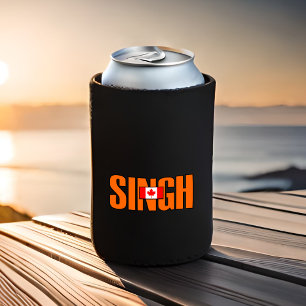 Enfriador De Latas Jagmeet Singh Naranja Negrita Texto en negrita Col