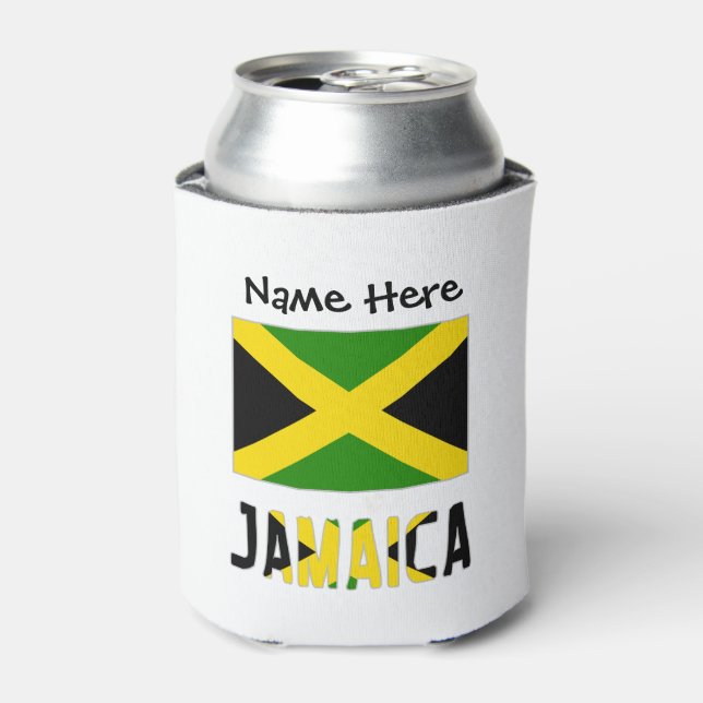 Enfriador De Latas Jamaica y la bandera jamaiquina personalizadas (Lata Anverso)