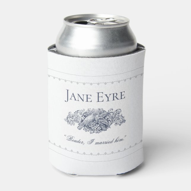 Enfriador De Latas Jane Eyre - Lector que me casé con él - Palomas (Lata Anverso)
