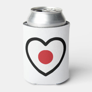 Enfriador De Latas Japón   Corazón de la bandera japonesa