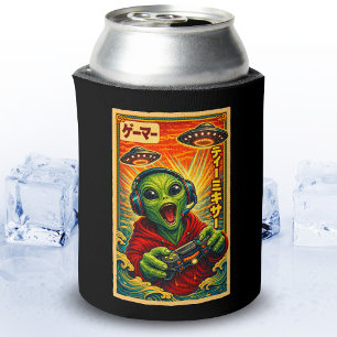 Enfriador De Latas Japonés Retro Vintage OVNI Alien Divertido Jugador