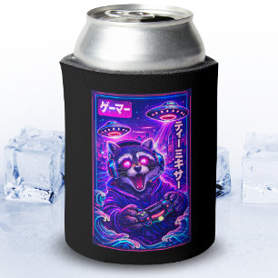Enfriador De Latas Japonés Synthwave Ciencia Ficción OVNI Mapache Gen