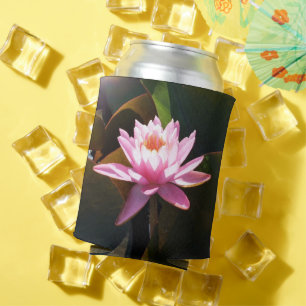Enfriador De Latas Jardín acuático de color rosa y floral iluminado p