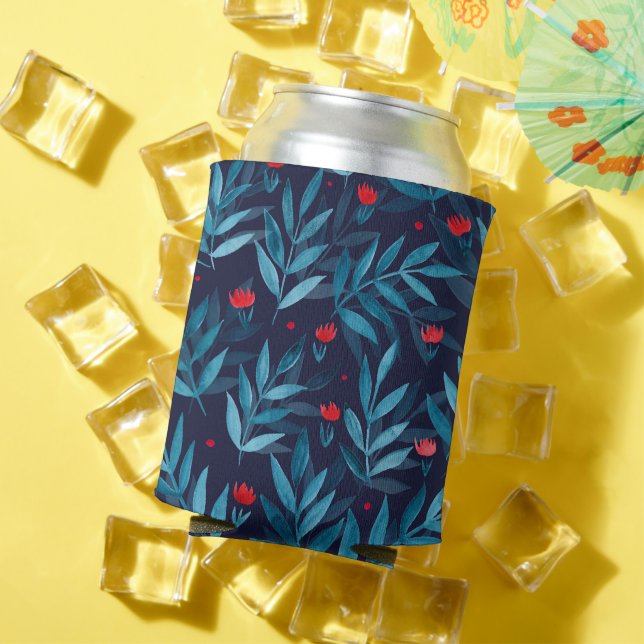 Enfriador De Latas Jardín acuático nocturno - azul turquesa, azul y r (Verano in situ)