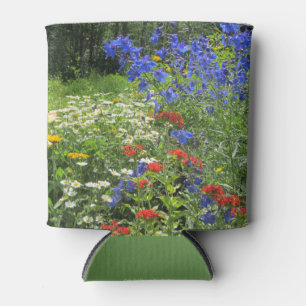 Enfriador De Latas ¡Jardín colorido de la primavera! Azul de Larksp