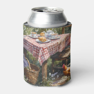 Enfriador De Latas Jardín de Cabaña Té Mañana Acuarela