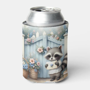 Enfriador De Latas Jardín de Cartas del Mapache Pastel