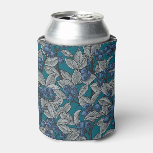 Enfriador De Latas Jardines de arándano azul y gris (Lata Anverso)