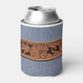 Enfriador De Latas Jeans Azules Y Cinturón Occidental