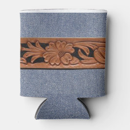 Enfriador De Latas Jeans Azules Y Cinturón Occidental