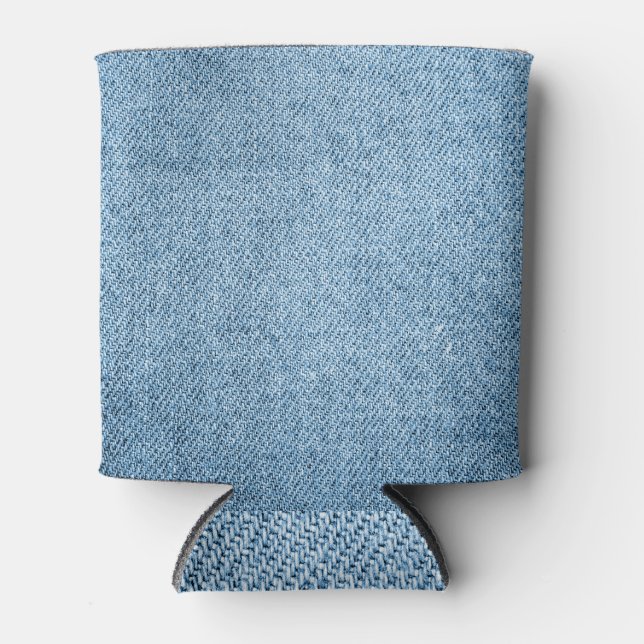 Enfriador De Latas Jeans De Calidad: Hermosa Textura Sin Marea. (Anverso)