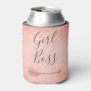 Enfriador De Latas "Jefe Chica rosado Shimmery