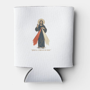 Enfriador De Latas Jesús Antiguo Confío en Ti Diseño Vectorial Religi