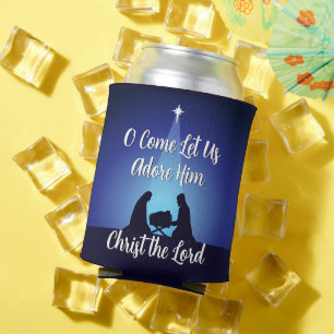 Enfriador De Latas Jesús en el Pesebre Escena de la Natividad Religio