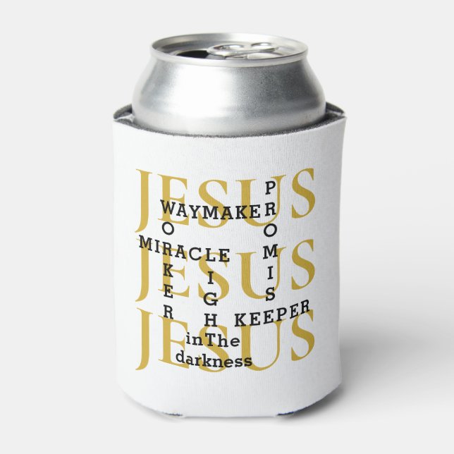 Enfriador De Latas JESUS Waymaker Monograma Christian (Lata Anverso)