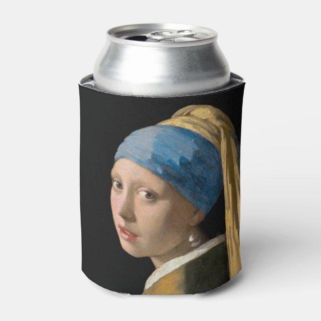 Enfriador De Latas Johannes Vermeer, Chica de Pearl Earring (Lata Anverso)