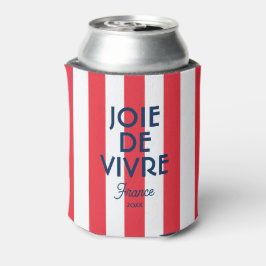 Enfriador De Latas Joie De Vivre Francia Red Cabana Stripe Francés