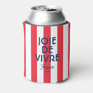 Enfriador De Latas Joie De Vivre Francia Red Cabana Stripe Francés