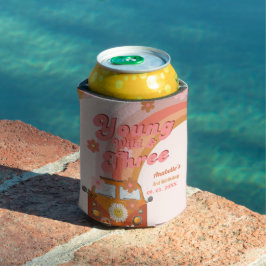 Enfriador De Latas Joven Groovy Wild y tres Van Daisy de color rosa