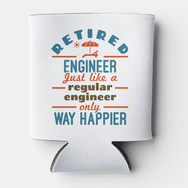 Enfriador De Latas Jubilación de Ingeniero Jubilado Happier (Anverso)
