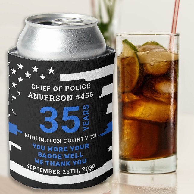 Enfriador De Latas Jubilación De La Policía Años De Servicio Delgado  (Subido por el creador)