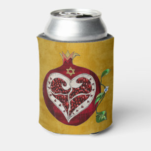 Enfriador De Latas Judaica Pomegranate Heart Hanukkah Rosh Hashanah
