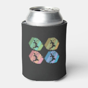 Enfriador De Latas Jugador de Bádminton Retro