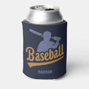 Enfriador De Latas Jugador de béisbol de color y nombre personalizado
