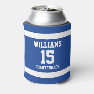 Enfriador De Latas Jugador de Deportes Azul Real y Blanco