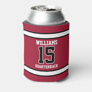 Enfriador De Latas Jugador de Deportes Rojo y Negro