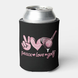 Enfriador De Latas Jugador de golf divertido, amor, paz, amantes del