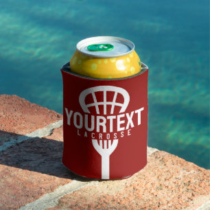 Enfriador De Latas Jugador de Lacrosse TEXTO PERSONALIZADO Equipo Mal