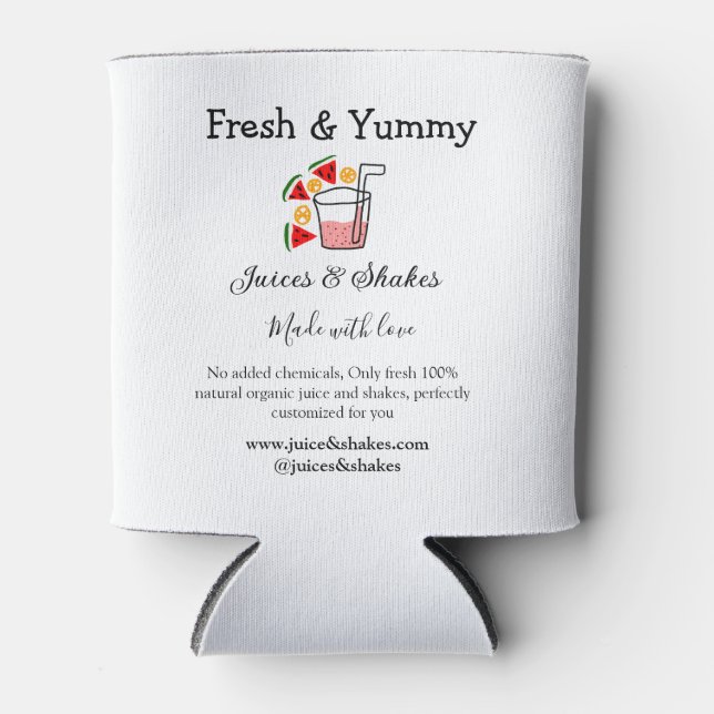 Enfriador De Latas Jugos y sacudidas sitio web de negocios de restaur (Anverso)