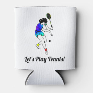 Enfriador De Latas ¡Juguemos al tenis! Tenista femenino retro