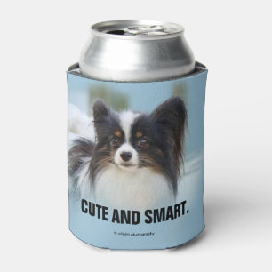 Enfriador De Latas Juguete de Papillon lindo perro español en el muel