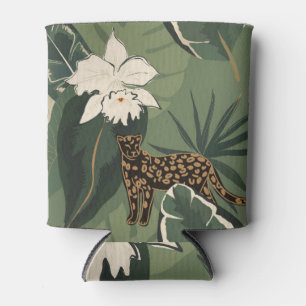 Enfriador De Latas Jungla abstracta: Patrón creativo de leopardos